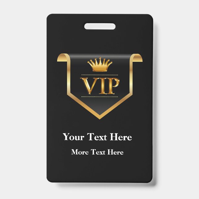 Crachá VIP Elegante Design de Orçamento Editável (Frente)