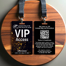 Crachá VIP Pass | Código e logotipo QR de boque pr