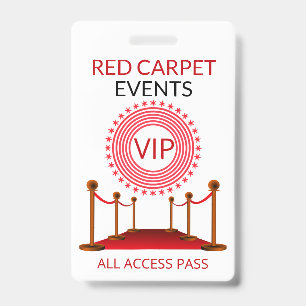 Crachá VIP Pass Red Carpet