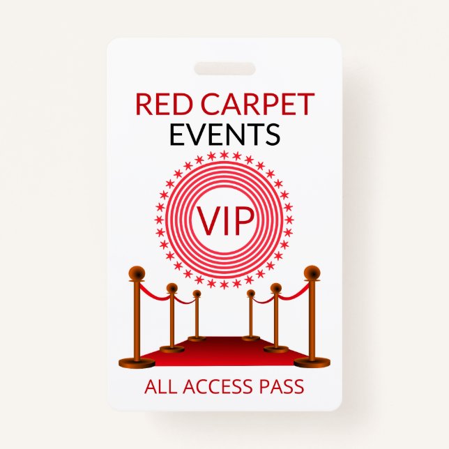 Crachá VIP Pass Red Carpet (Frente)