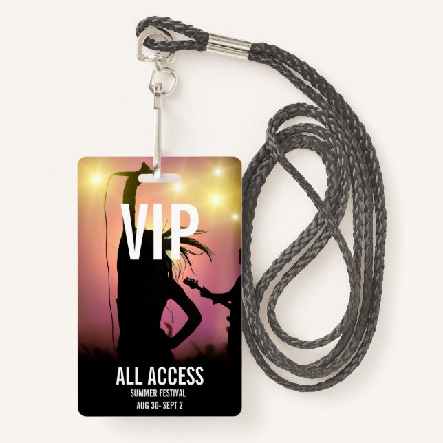 Crachá VIP Personalizado Sessão de Evento de Concertação  (Frente com cordão)