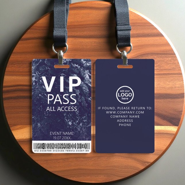 Crachá VIP personalizado Todos os eventos de acesso Códig (Criador carregado)