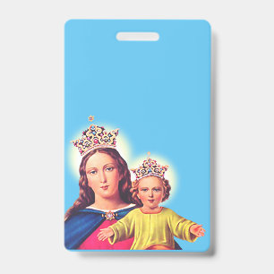 Crachá Virgem Maria rainha com Jesus