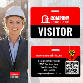 Crachá Visitante ID Logotipo de Construção Local de Ident