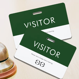Crachá Visitante personalizável de logotipo da empresa ve