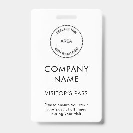 Crachá Visitantes Simples Passam O Nome Da Empresa Logoti