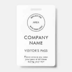 Crachá Visitantes Simples Passam O Nome Da Empresa Logoti