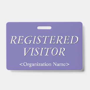 Crachá "VISITOR REGISTRADO" Elegante