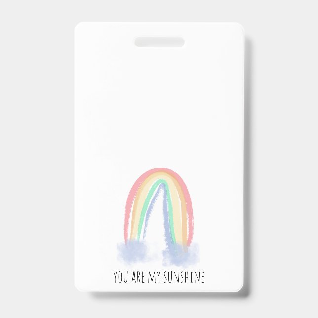 Crachá Você é minha cor d'água pintada arco-íris (Frente)