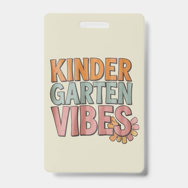 Crachá Voltar ao jardim de infância pré K 1º ano (Frente)