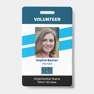 Crachá Voluntariado Dinheiro, Logotipo De Nome De Foto E 