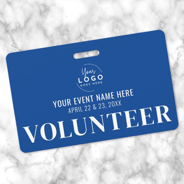 Crachá Voluntário Azul (Blue Volunteer Badge)