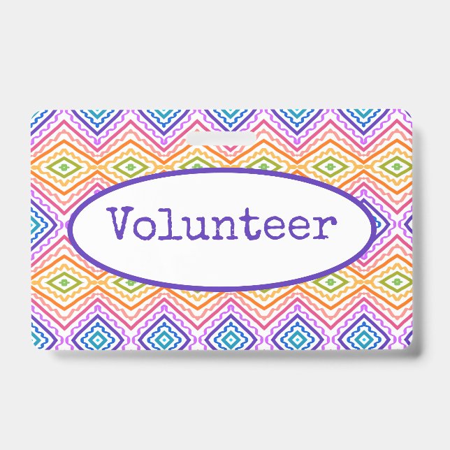 Crachá Voluntário Colorido (Frente)