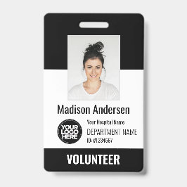 Crachá Volunteer Photo ID Badges with Clip or Lanyard