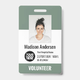 Crachá Volunteer Photo ID Badges with Clip or Lanyard