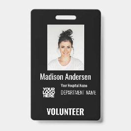 Crachá Volunteer Photo ID Badges with Clip or Lanyard
