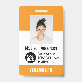 Crachá Volunteer Photo ID Badges with Clip or Lanyard