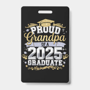 Crachá Vovô Orgulhoso De Uma Família De Graduação De Form