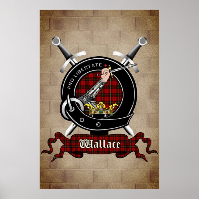 Crachá Wallace Clan no Castle Wall Poster 18x24 (Frente)