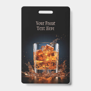Crachá Whiskey De Texto Personalizado Nas Rochas
