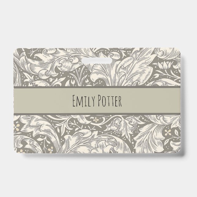 Crachá William Morris Botão Solteiro Flor Bot (Frente)