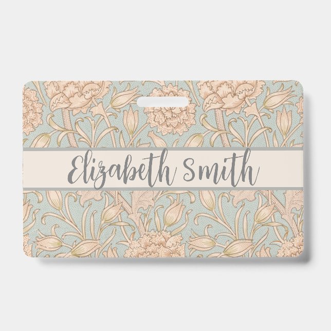 Crachá William Morris Wild Tulip Flower Floral Design (Front)