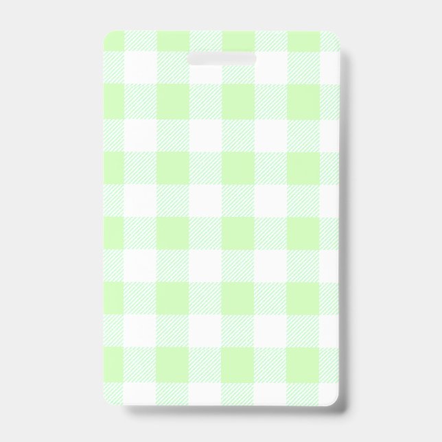 Crachá Xadrez Gingham Verde Claro (Frente)