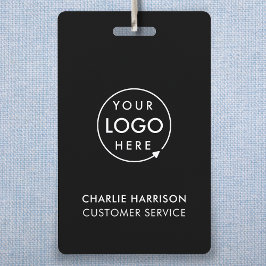 Crachás de ID Personalizados | Crachá Preto de Nom