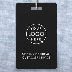 Crachás de ID Personalizados Crachá Preto de Nom