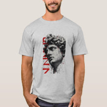 Cracked Marble Bust Trash Polka Art T-Shirt