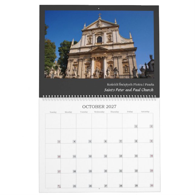 Cracóvia, Polônia Calendário (Out 2027)