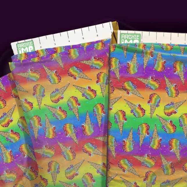 Craftcore do Sorvete Cross Stitch - Tecido Rainbow (close-up with ruler)
