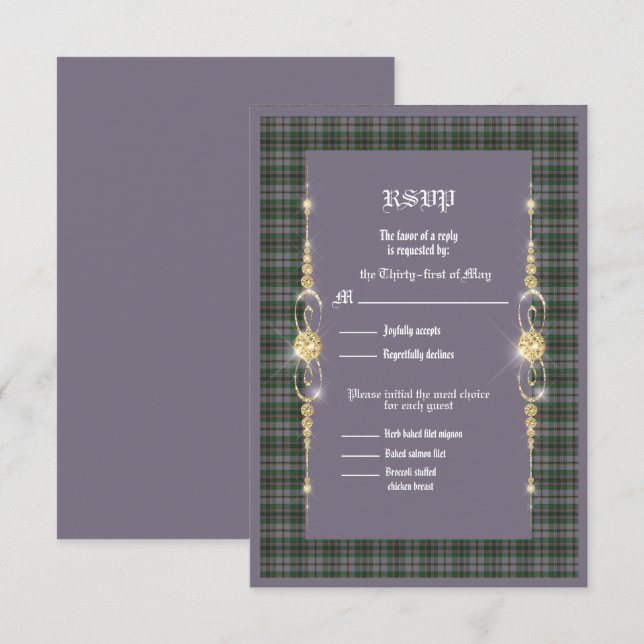 Craig Ancient Tartan Wedding RSVP (Frente/Verso)