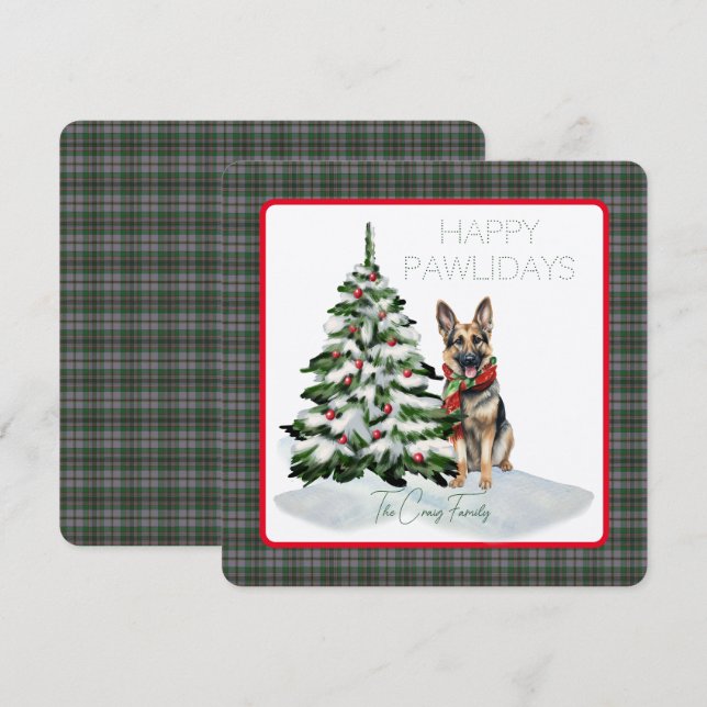 Craig Modern Tartan Happy Pawlidays Dog (Frente/Verso)