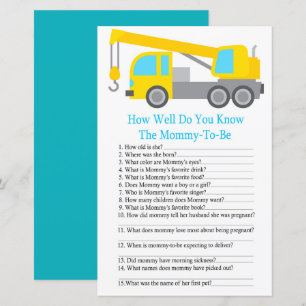 Crane Truck conhece bem o jogo do chá de fraldas