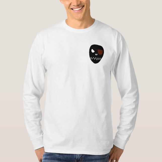 Crânio - camisa longa da Capa de Henley das canvas (Frente)