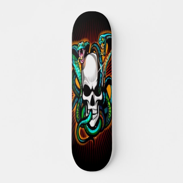 Crânio com 2 skateboard Cobras (Frente)