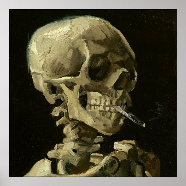 Crânio com cigarro por Poster da Praça Van Gogh (Frente)