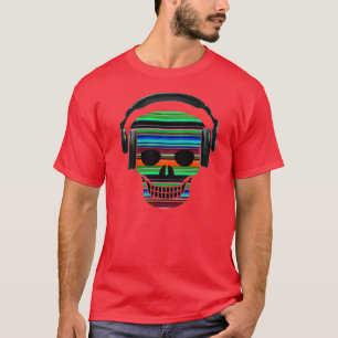 Crânio com fones de ouvido -- T-shirt