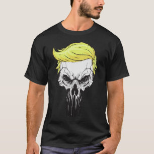 Crânio com o presidente icónico T-shirt do cabel