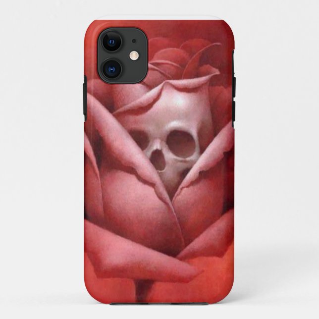 crânio cor-de-rosa em capas de iphone (Verso)