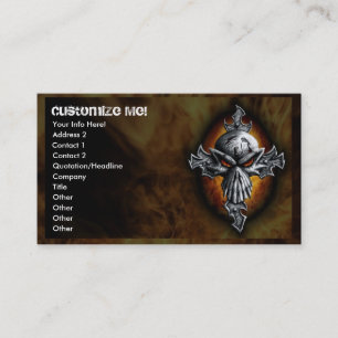 Crânio da torção e cartão de visita da cruz