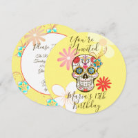 Cranio de Açúcar Amarelo, Convite Floral Hippie Ro