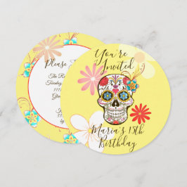 Cranio de Açúcar Amarelo, Convite Floral Hippie Ro