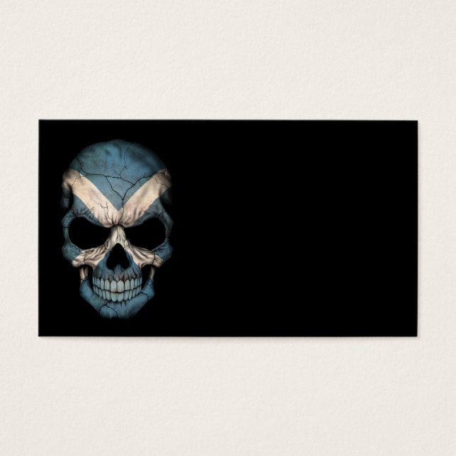 Crânio de Bandeira Escocês em Preto (Frente)