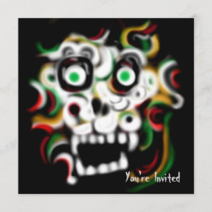 Crânio de Convite para Festa de Halloween