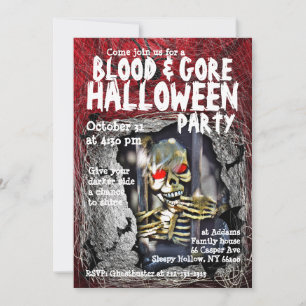 Crânio de Convite para Festa de Halloween de Sang