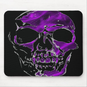 Crânio de Fanged em Mousepad de seda roxo