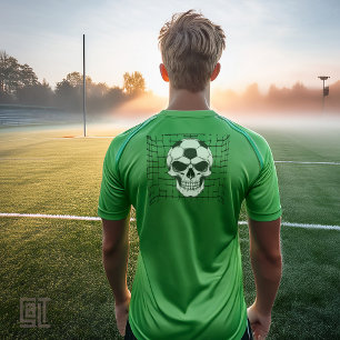 Crânio de Futebol na Rede do Gol - Camiseta de Fut
