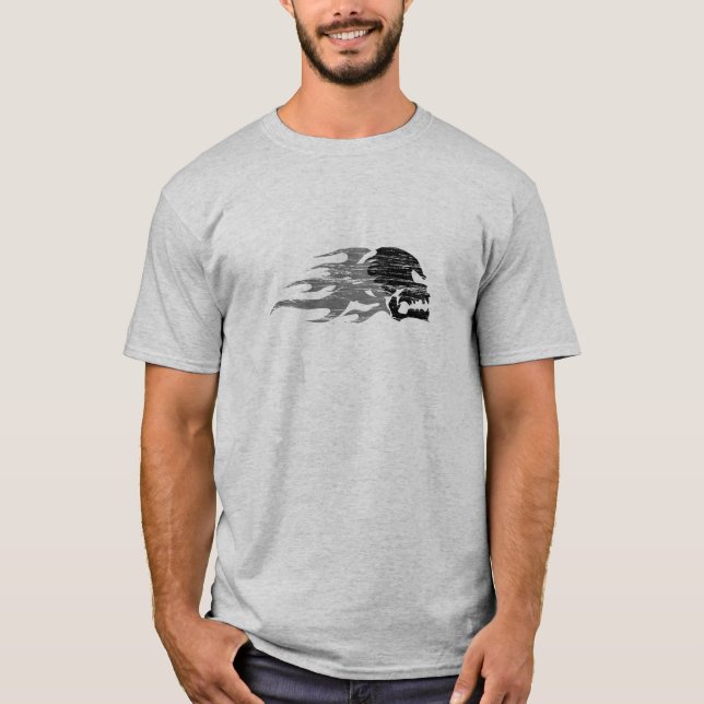 Crânio de HellRiders e t-shirt das chamas (Frente)